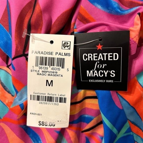 BAR III  NWT/ PARADISE IN THE PALMS ADJUSTABLE CAFTAN SWIM COVER-UP/ M - Picture 4 of 5